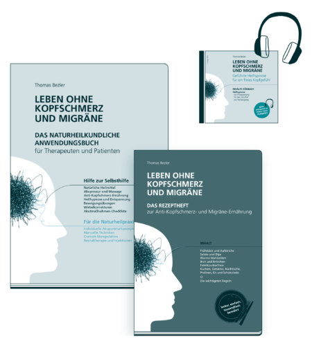 LEBEN OHNE KOPFSCHMERZ UND MIGRÄNE - SET mit allen drei Werken: Anwendungsbuch, Rezeptheft und CD zum günstigen Preis